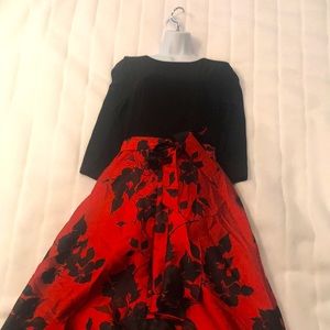Red and Black Dressy Dress Size 4   (B-56)